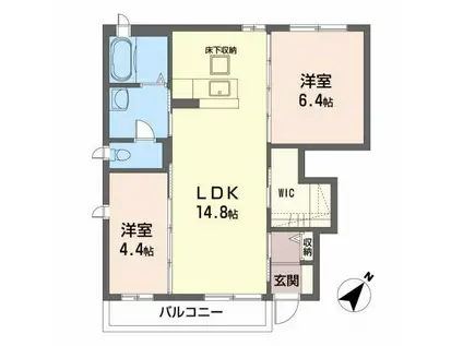きらりハウス(2LDK/1階)の間取り写真