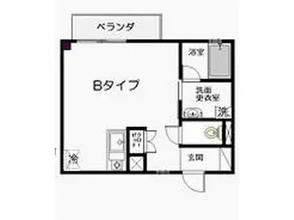 シアトル(ワンルーム/2階)の間取り写真