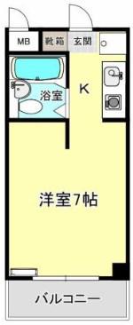 ウイングス北平野(ワンルーム/3階)の間取り写真