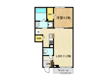 フォーマルハウト(1LDK/1階)の間取り写真