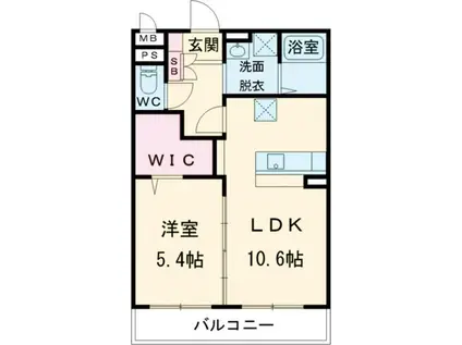 パークリジア高松東(1LDK/4階)の間取り写真