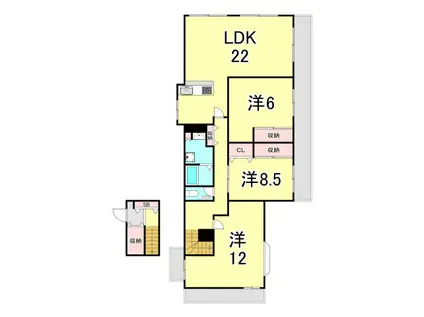 CONT KIKUTANI(3LDK/2階)の間取り写真