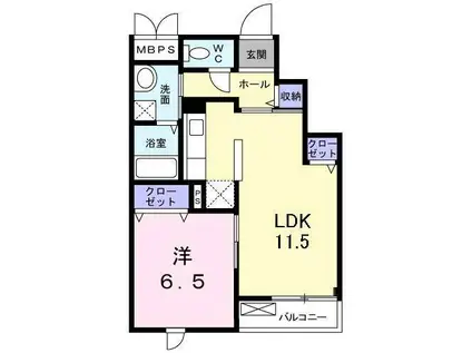 クレール青葉台(1LDK/3階)の間取り写真