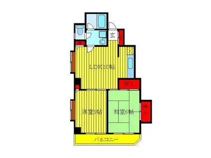 グリーンヒル文京(2LDK/9階)の間取り写真