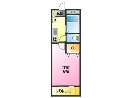 第三橘コーポ(1K/4階)の間取り写真