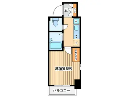 ヴェローナ府中ルッソ(1K/6階)の間取り写真