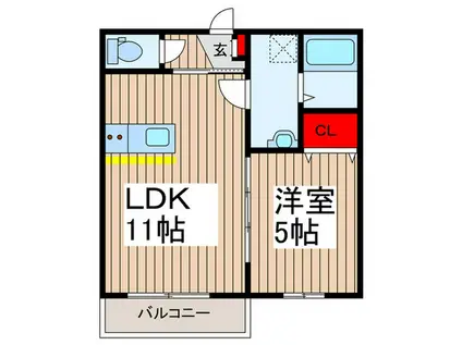 キャメル入間黒須A(1LDK/1階)の間取り写真