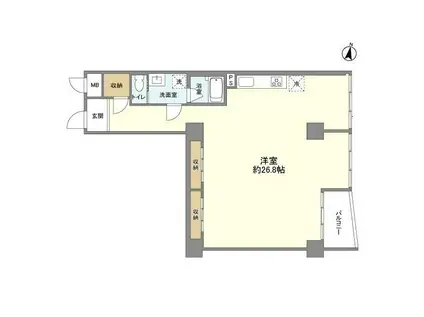 ドミール五番町(ワンルーム/3階)の間取り写真