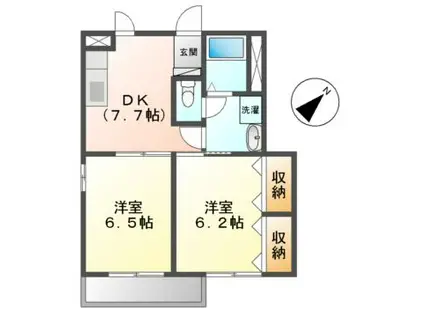 ニューセンチュリー スクエアー C棟(2DK/1階)の間取り写真