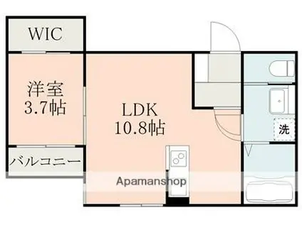 BRAVE BASE戸島(1LDK/2階)の間取り写真
