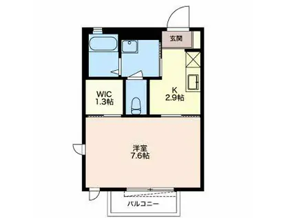 ソレーユ倉田(1K/1階)の間取り写真