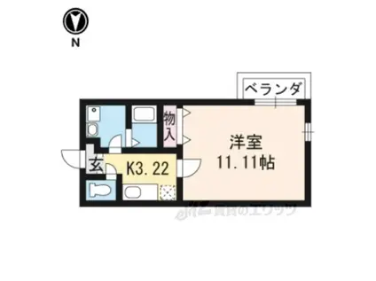 マーベラス椥辻(1K/2階)の間取り写真