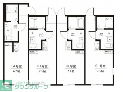 LIGHTHOUSE蕨中央(ワンルーム/3階)の間取り写真