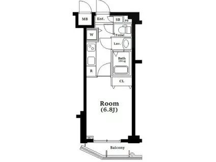 ガーラ・ヒルズ目黒東山(1K/1階)の間取り写真