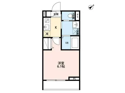 ブルージュ志木(1K/1階)の間取り写真