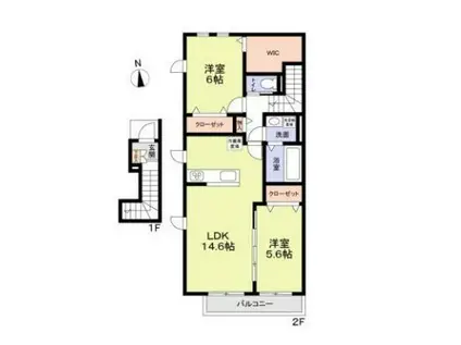 LUMIERE(2LDK/2階)の間取り写真