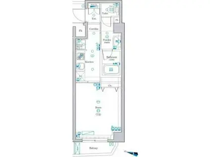 クレイシア西小山(1K/3階)の間取り写真