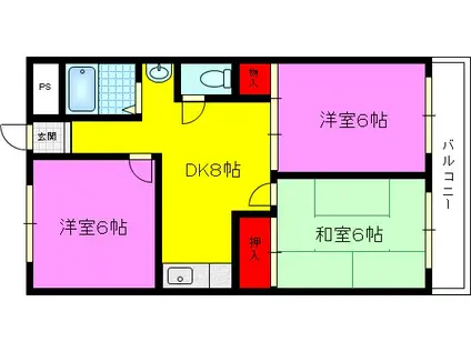 高山ハイツ(3DK/5階)の間取り写真