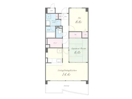 エバーグレイス(1SLDK/2階)の間取り写真