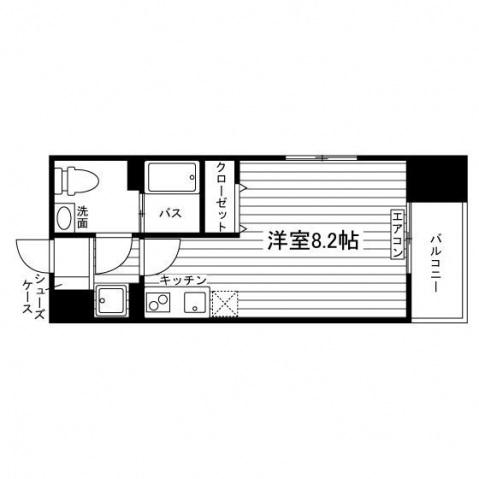 ソエルオーワン(ワンルーム/8階)の間取り写真