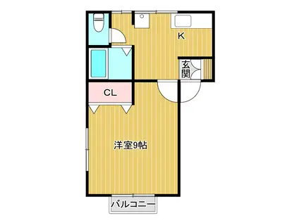 パルフェA(1K/1階)の間取り写真