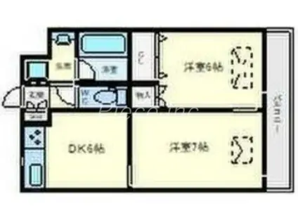 プリムローズ(2DK/5階)の間取り写真