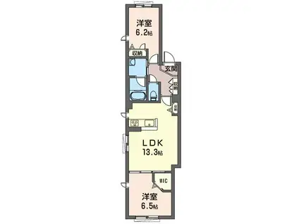 GRACE元町(2LDK/3階)の間取り写真