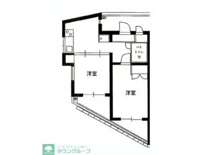 ジョイ北浦和(2DK/3階)の間取り写真