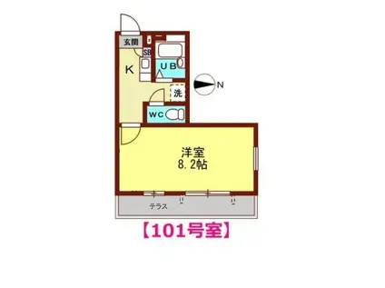 グラテース(1K/1階)の間取り写真