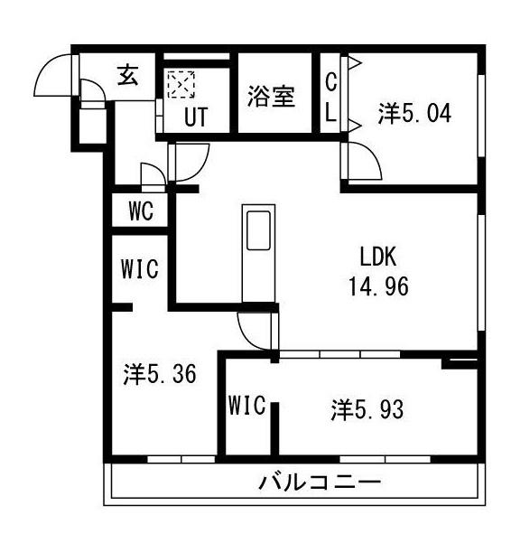 GEレジデンスFUKUZUMI(3LDK/3階)の間取り写真