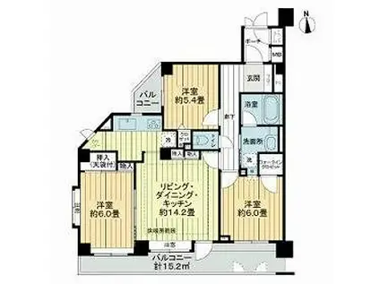 コスモ西尾久(3LDK/2階)の間取り写真