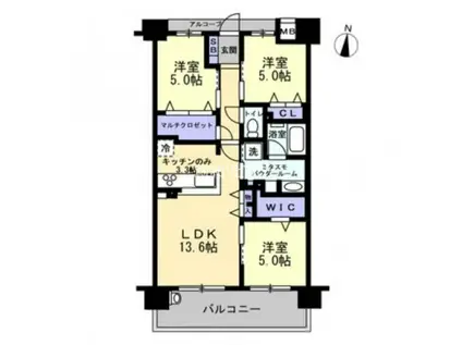 アルファステイツ滑石II(3LDK/7階)の間取り写真