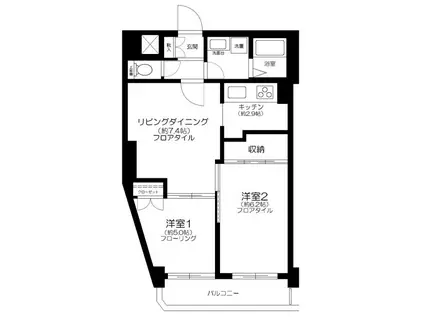 Sフラット吉祥寺(2LDK/2階)の間取り写真