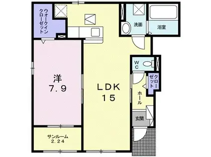 メゾン・ドゥ・ランジュII(1LDK/1階)の間取り写真