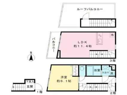 REFUGE O FOREST III(1LDK/2階)の間取り写真