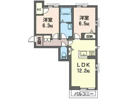 ヒメシャラ(2LDK/1階)の間取り写真