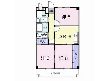 ルミナスマンション(3DK/2階)の間取り写真