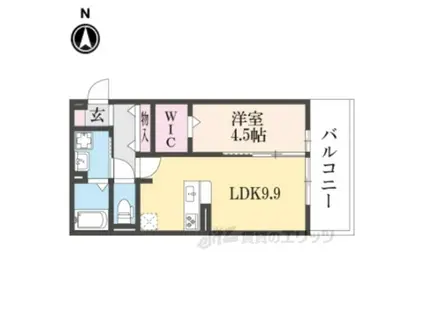 ラ・グレース(1LDK/2階)の間取り写真