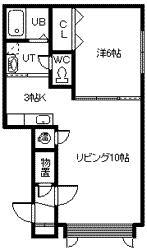 エ・アロール(1LDK/2階)の間取り写真