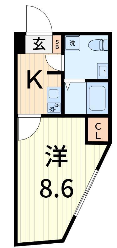 ラシクラス小岩駅前(1K/5階)の間取り写真