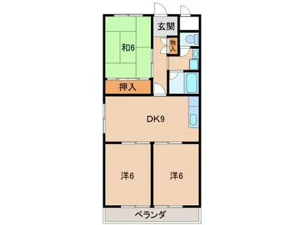 ヤマイチPLAZAシカゴ(3DK/2階)の間取り写真