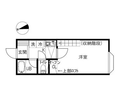 ビーンズ(1K/1階)の間取り写真