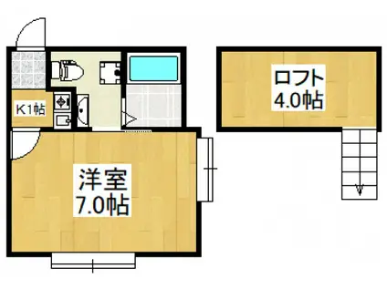 アノンテラス・ランドI(1K/1階)の間取り写真