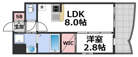 ALIVIS放出(1LDK/6階)の間取り写真