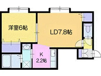 ブルワリーケイリック(1LDK/2階)の間取り写真