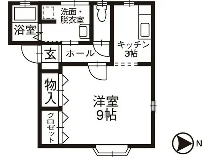 NEW COLOR PINE(1K/1階)の間取り写真