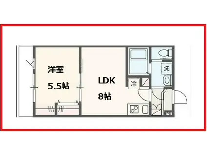 アルカディア(1LDK/3階)の間取り写真