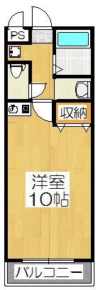 ドエル竹鼻(ワンルーム/4階)の間取り写真
