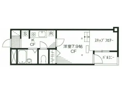 クレセント戸山(1K/3階)の間取り写真