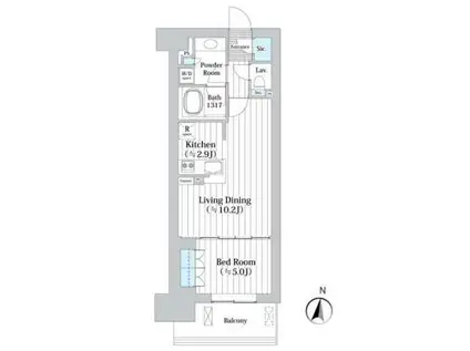 アビティグランデ砧 B棟(1LDK/3階)の間取り写真